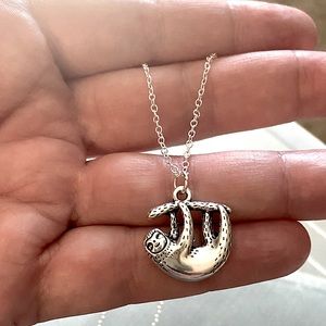 NEW Sloth Necklace Silvertone New neckless necklece